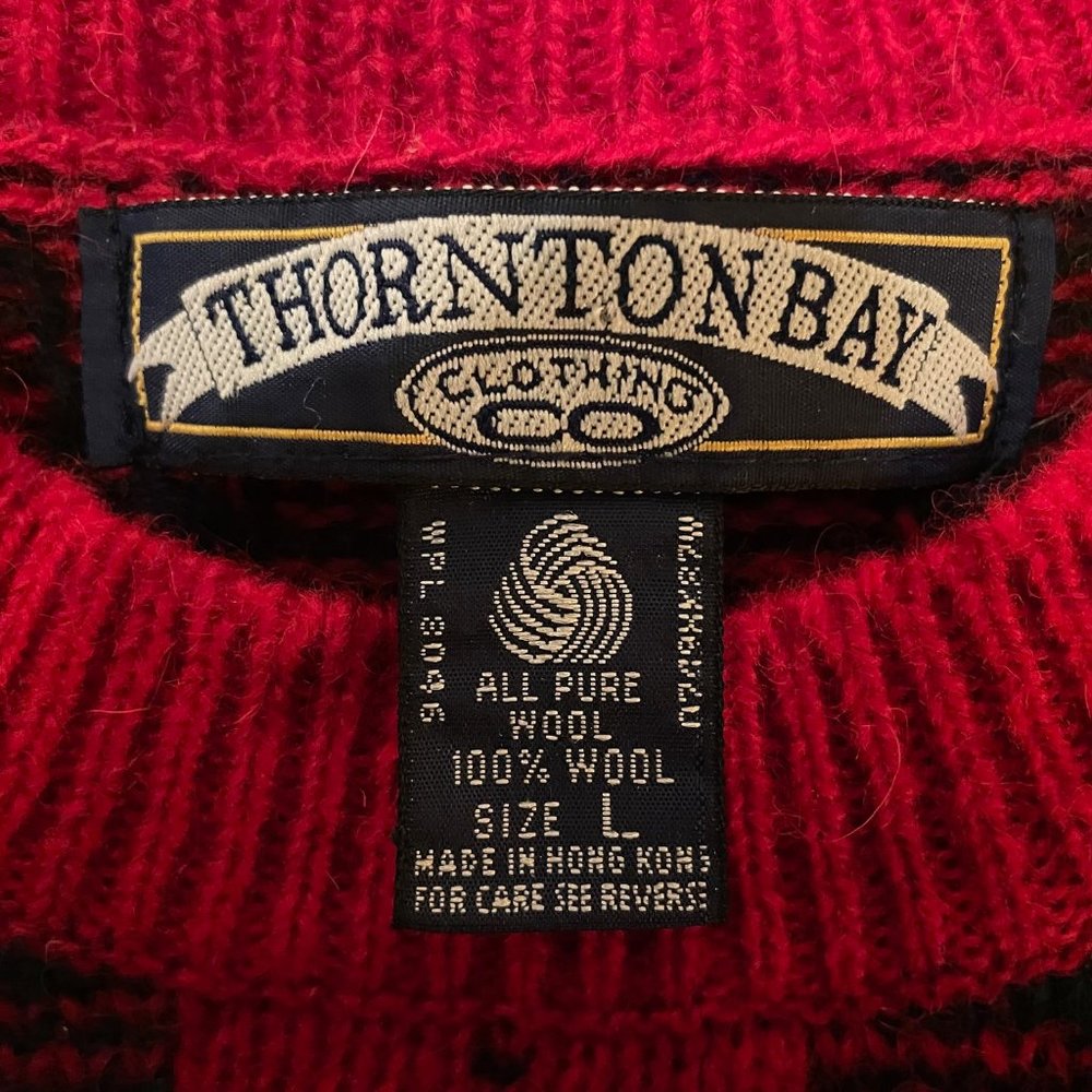 Red and Green plaid wool plaid crewneck sweater